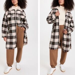 Varley Harlow Cream Pink Plaid Jacket